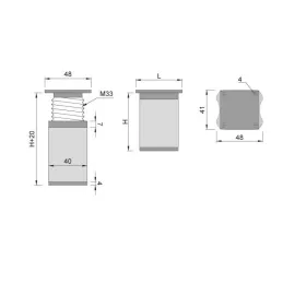 Podnožje za namještaj LEX / Aluminij