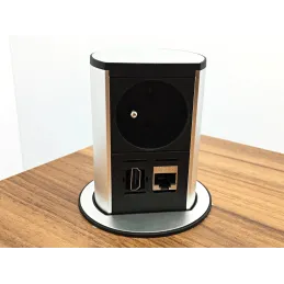 Izvlačna električna utičnica Elevator OFFICE HDMI / Brušeni aluminij