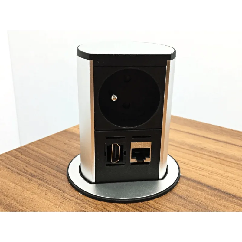 Izvlačna električna utičnica Elevator OFFICE HDMI / Brušeni aluminij