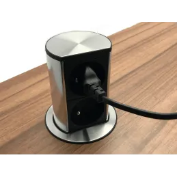 Izvlačna električna utičnica Elevator 2x230V FRENCH / Inox