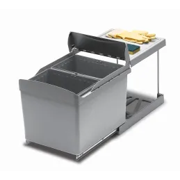 Izvlačna kanta za otpad LINEA 450mm - 2x16L / Siva