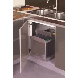 Izvlačni koš za otpad LINEA 450mm - 1x16L + 1x7,5L / Nehrđajući čelik