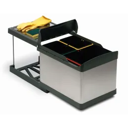 Izvlačni koš za otpad LINEA 450mm - 1x16L + 1x7,5L / Nehrđajući čelik