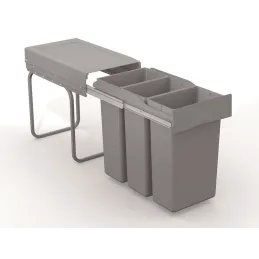 Výsuvna kanta za otpad LINEA 300mm - 3x10L / Siva