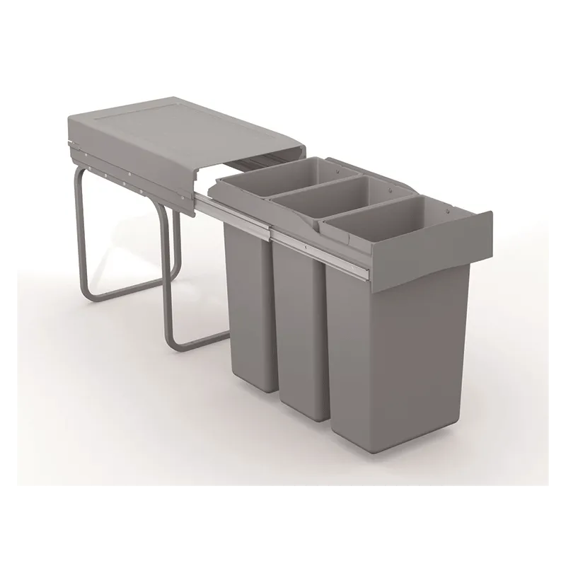 Výsuvna kanta za otpad LINEA 300mm - 3x10L / Siva