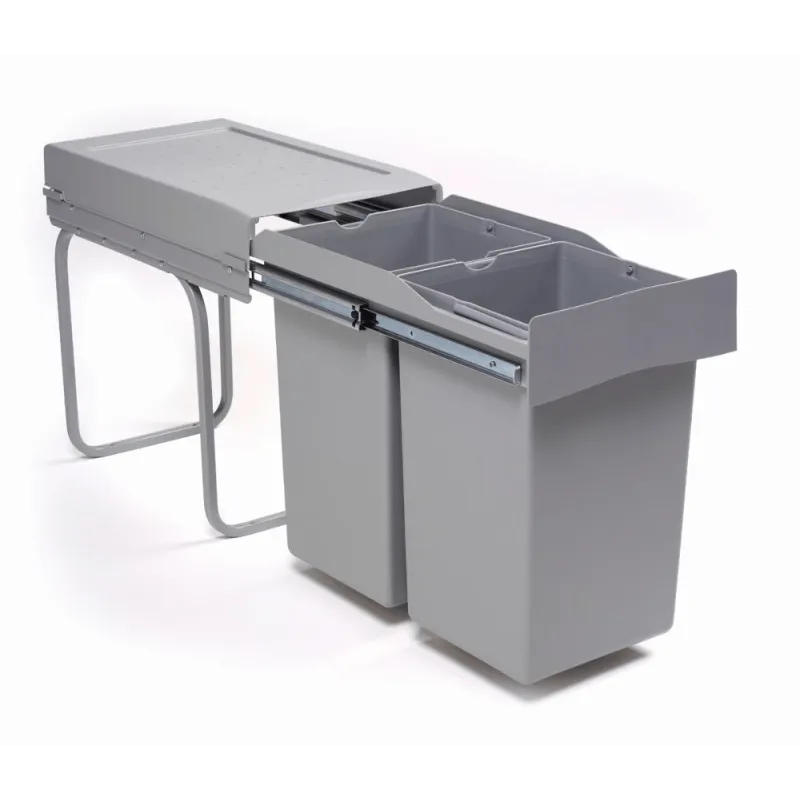 Izvlačni koš za otpad LINEA 300mm - 2x14L / Sivi