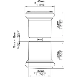 Dvostrana ručka FRAN / Sjajni krom