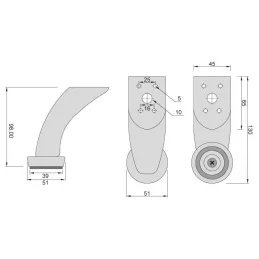 Namještajna nogica BELEN / Sjajni krom
