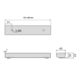 Namještajna nogica VITOR / Sjajni krom