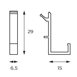 Viseći kuka za profil USEit - 6 kom / Crna brušena