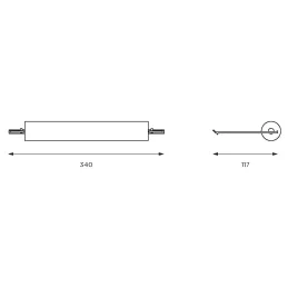 Polica za rolu papira za profil USEit / Crna brušena