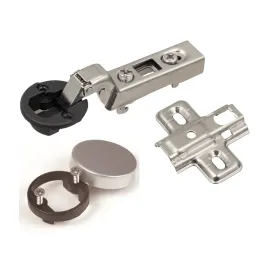 Zasuniuta staklena šarka CLIP 95° s osnovom i poklopcem / Matirani krom