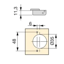 Zavjesa za rub korpusa 105° s podloškom