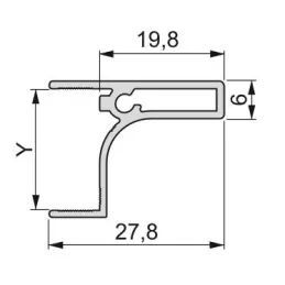 Profil ručke ispod gornjih vrata GOLA TOP / Aluminij