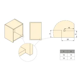 Profil ručke ispod gornjih vrata GOLA TOP / Aluminij
