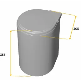 Klasična okrugla kanta za smeće KLASIK 13L / Siva