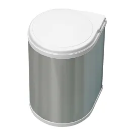 Okrugla kanta za otpad KLASIK 13L / Nehrđajući čelik - bijela