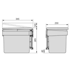 Kanta za otpad za vrata SEPARO 15 L / Antracit