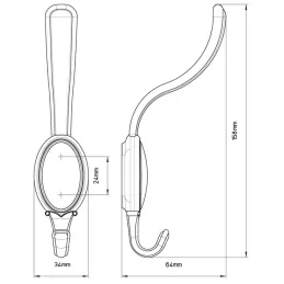 Namještajna kuka ANTICO Maxi / Staro mjed