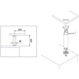 Bar konzola okomita / Nehrđajući čelik