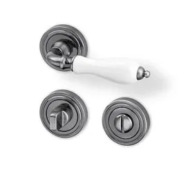 Rozetna ručka CERAN / Antracit - bijeli porculan