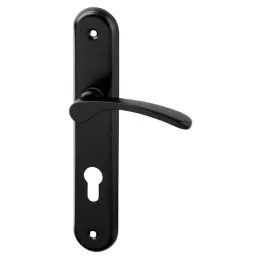 Ručka za vrata s pločom ECONOM 72 / Crna