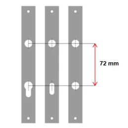 Ručka za vrata s pločom ECONOM 72 / Crna