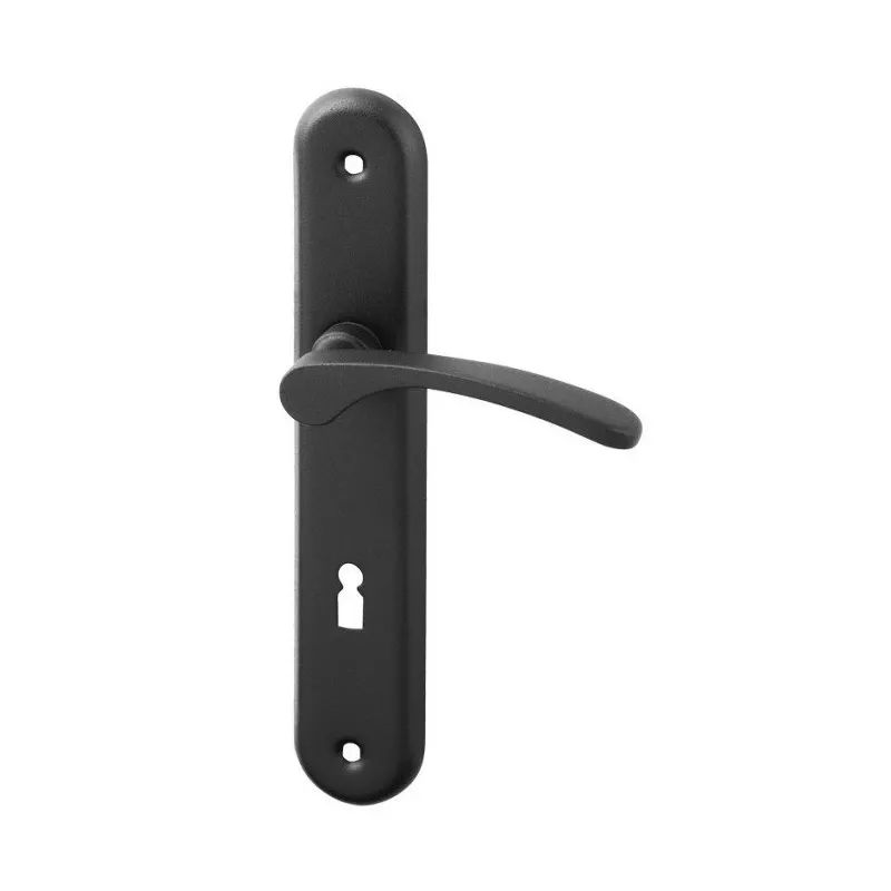 Ručka za vrata s pločicom ECONOM 90 / Grafit