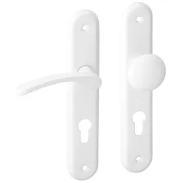 Ručka za vrata s pločom ECONOM 72 / Bijela