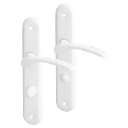 Ručka za vrata s pločom ECONOM 72 / Bijela