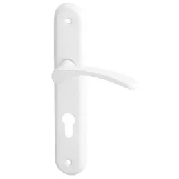 Ručka za vrata s pločom ECONOM 72 / Bijela