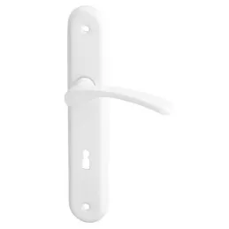 Ručka za vrata s pločom ECONOM 72 / Bijela