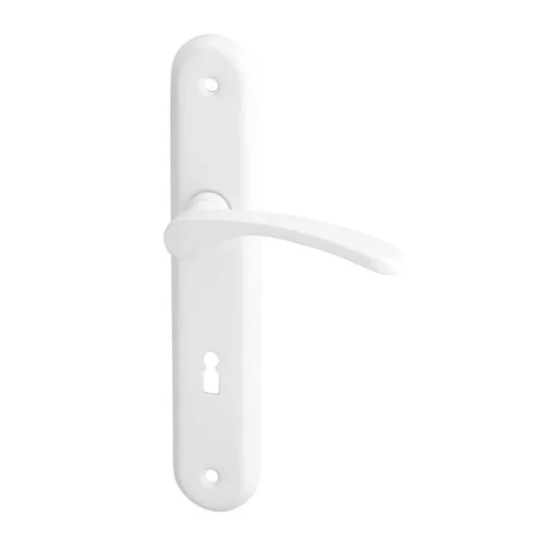 Ručka za vrata s pločom ECONOM 72 / Bijela