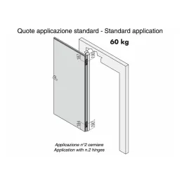 Skrivena vješalica za vrata bez rubova / Matirani krom