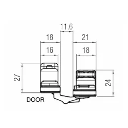 Skrivena zakačaljka za vrata bez rubova / Satin nikal