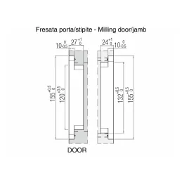 Skrivena zakačaljka za vrata bez rubova / Satin nikal