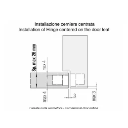 Skrivena zakačaljka za vrata bez rubova / Satin nikal