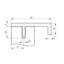 Ručka za rub vrata MONACO / Crni nehrđajući čelik