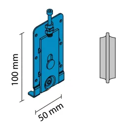 Set okova za troja klizna vrata MULTIOMEGA W RAMA - 3m / Aluminij