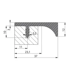 Ručka CLAUDIA / Crni nehrđajući čelik