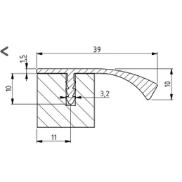 Ručka MODERNO / Aluminij