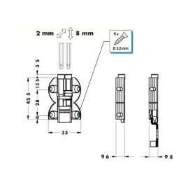 Viseća okov za panel - ogledalo s protukom