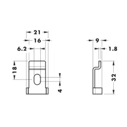 Viseća okov za panel - ogledalo s protukom