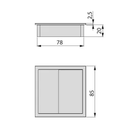 Prolaz za kabele AURONE 85 / Crna Mat