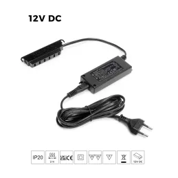 LED Trafo (mrežni adapter) 12V s integriranim konektorima / Crna