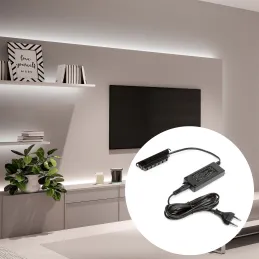 LED Trafo (mrežni adapter) 12V s integriranim konektorima / Crna