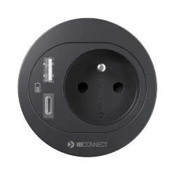 Interijerna utičnica za stol ATOS 1x230V + USB A-C / Crna