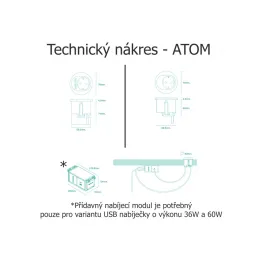 Interijerna utičnica za stol ATOS 1x230V + USB A-C / Crna