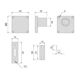 Brava za ladicu s lomljivim ključem / Nikl
