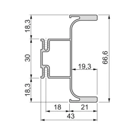 Profil ručke iza vrata GOLA Vertical srednji / Bijela sjajna